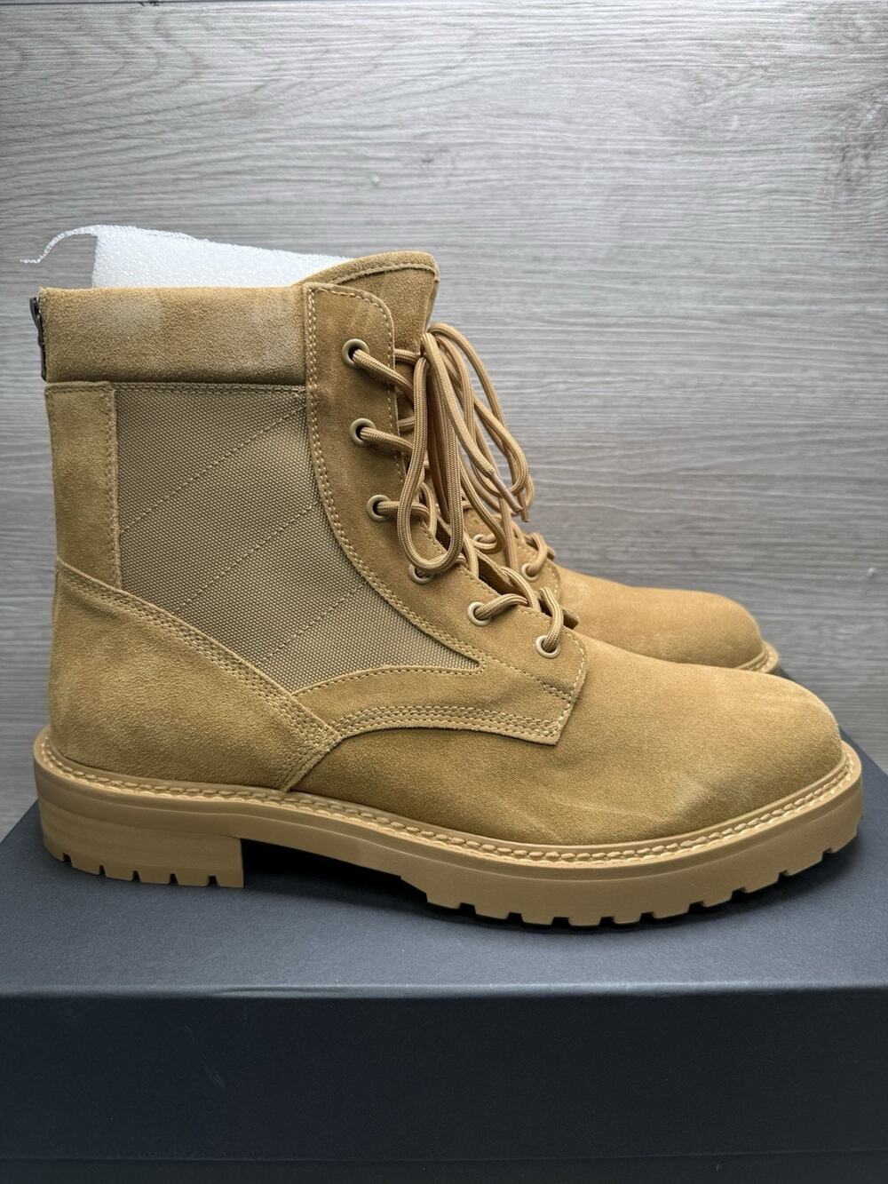 Saint Morta Legion Mens Ankle Boots Sz 11 Tan Suede Comfort Lace Up Back Zip